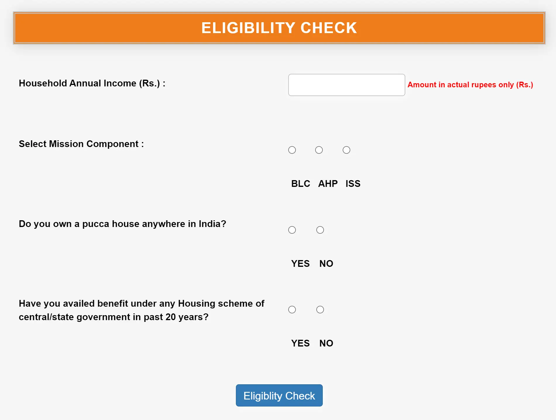 PMAY-U Eligibility Check