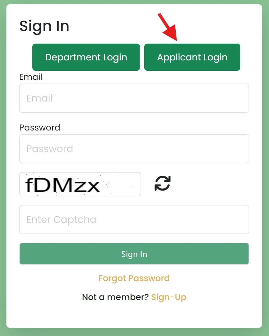 Applicant Login