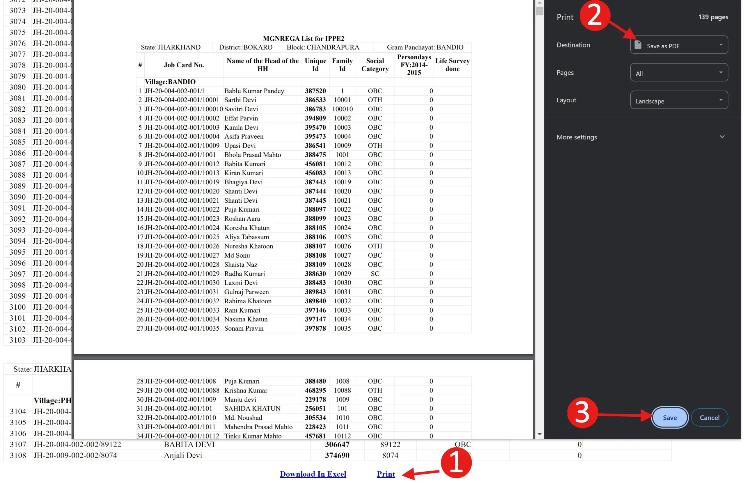 Bokaro BPL list PDF