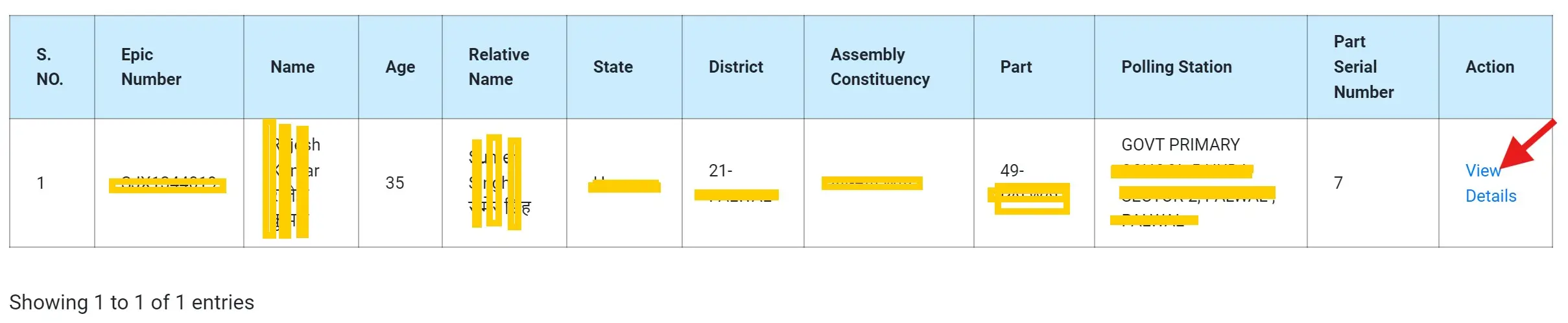 Name in Voter List