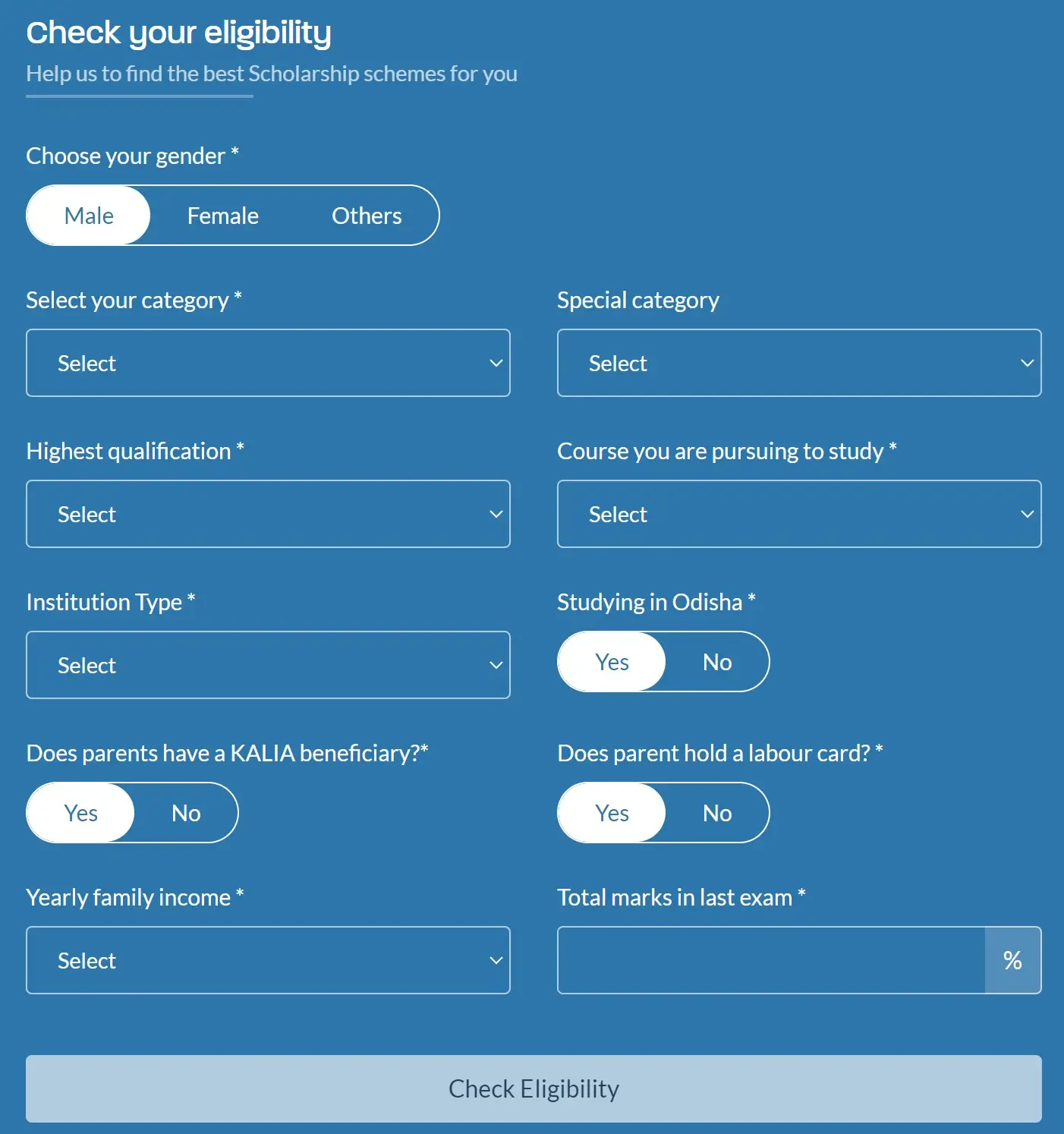 Check Eligibility Form