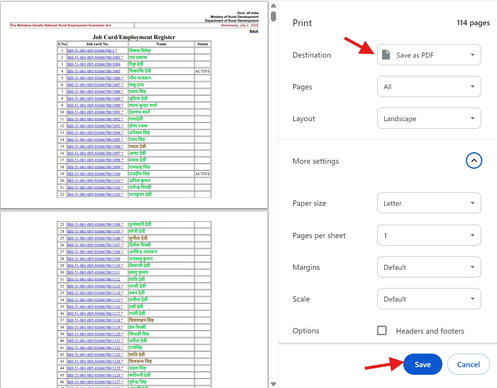 Download Bihar Job Card List PDF