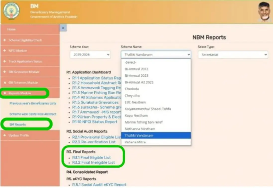 Check Beneficiary List