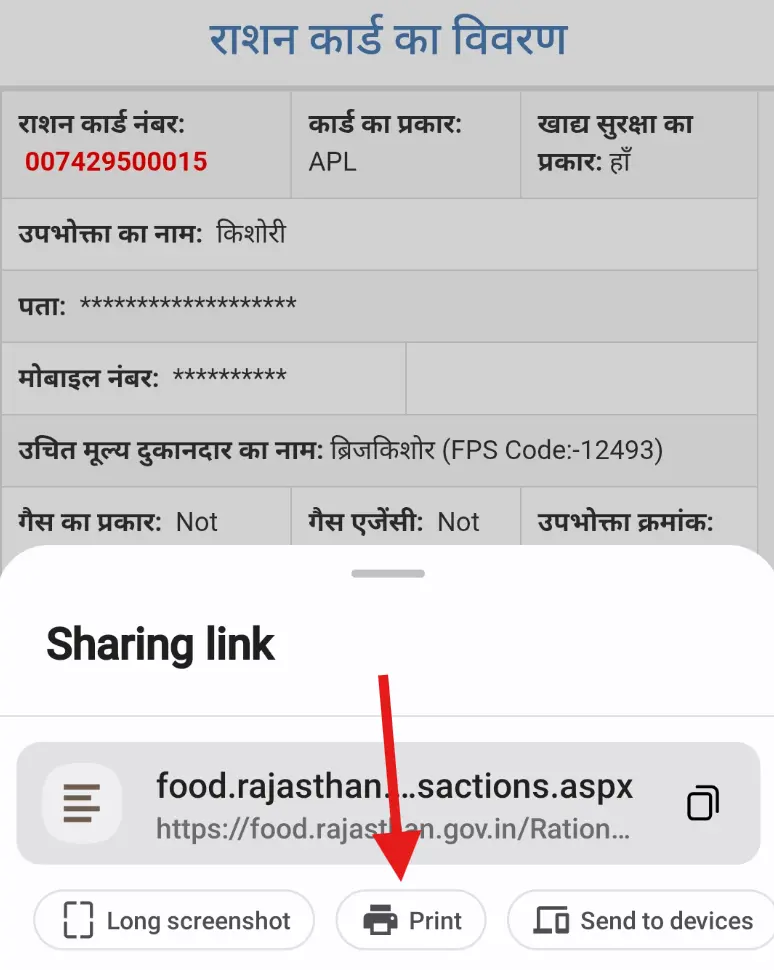 Select Print Option