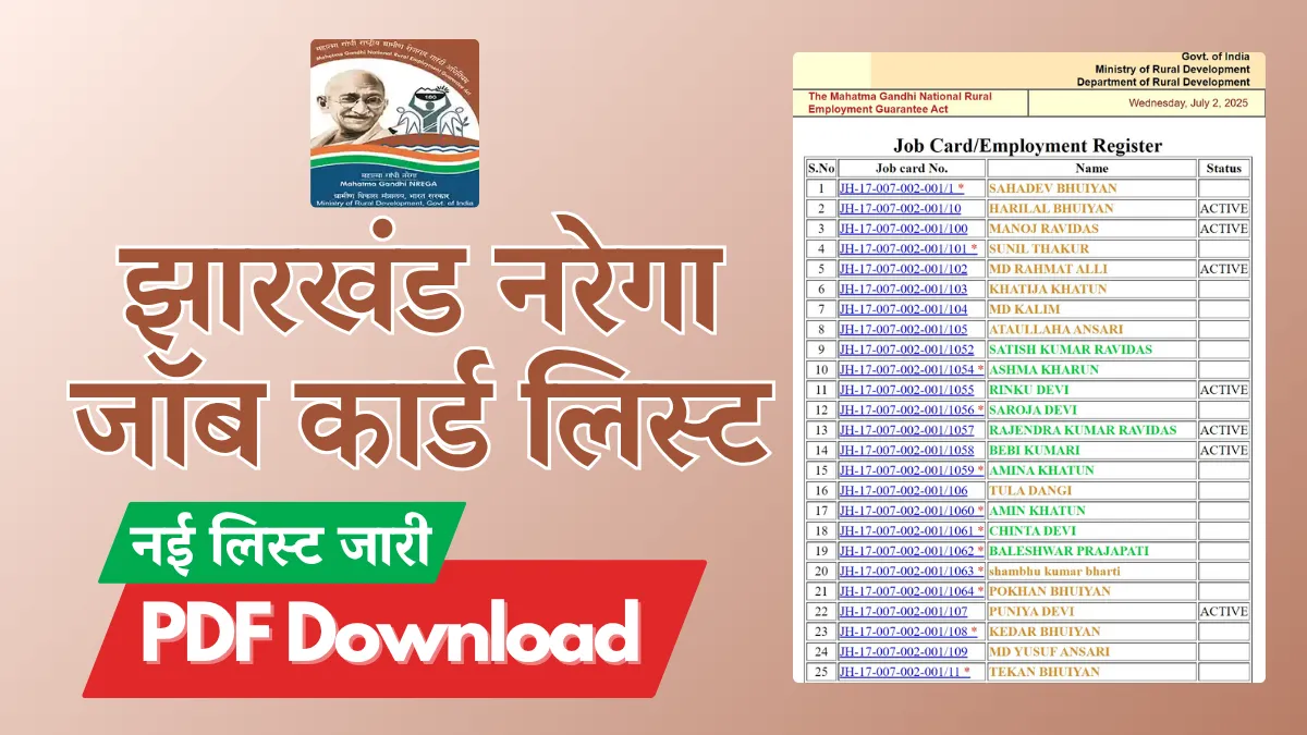 झारखंड जॉब कार्ड लिस्ट
